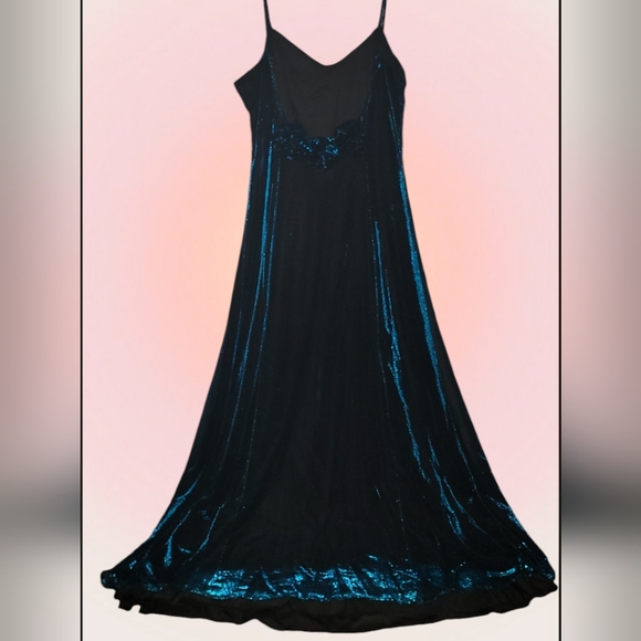 Vintage Blue Iridescent Prom Dress - Picture 2 of 5